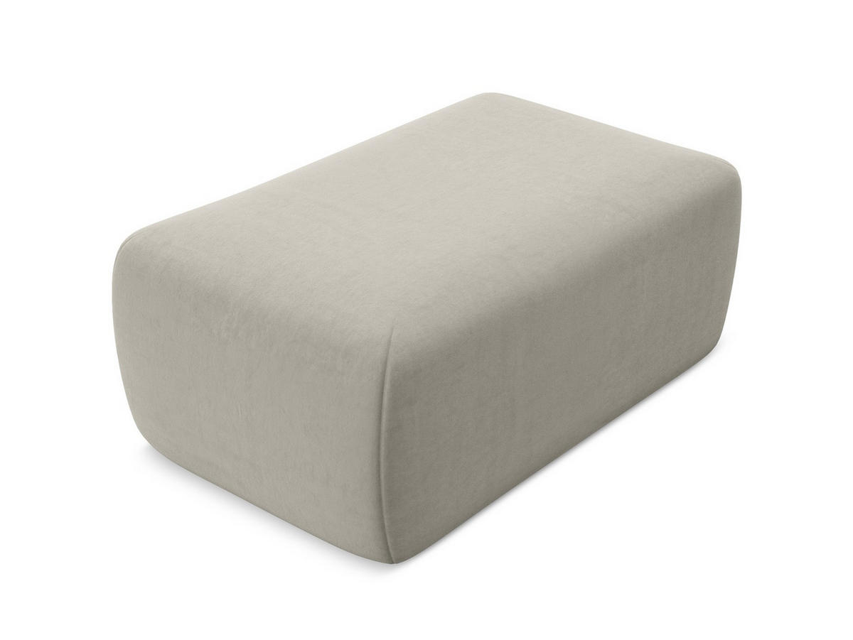 POUF Samt Stoff Creme - Perlmutt/Creme, Kunststoff/Textil (102/40/62cm) - Makamii