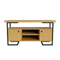 FERNSEHSCHRANK aus Massivholz und Metall in Schwarz OLIMPIA - Eichefarben, Holz (120/60/40cm) - Rawood Furniture