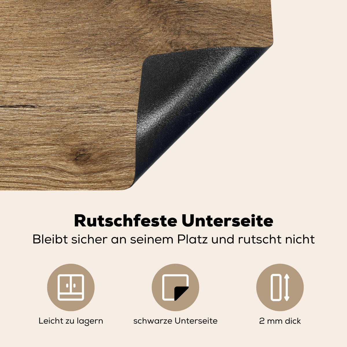 HERDABDECKPLATTE Holz - Braun - Holzoptik 71x52 cm - Eichefarben, Kunststoff (71/0.2/52cm) - MuchoWow