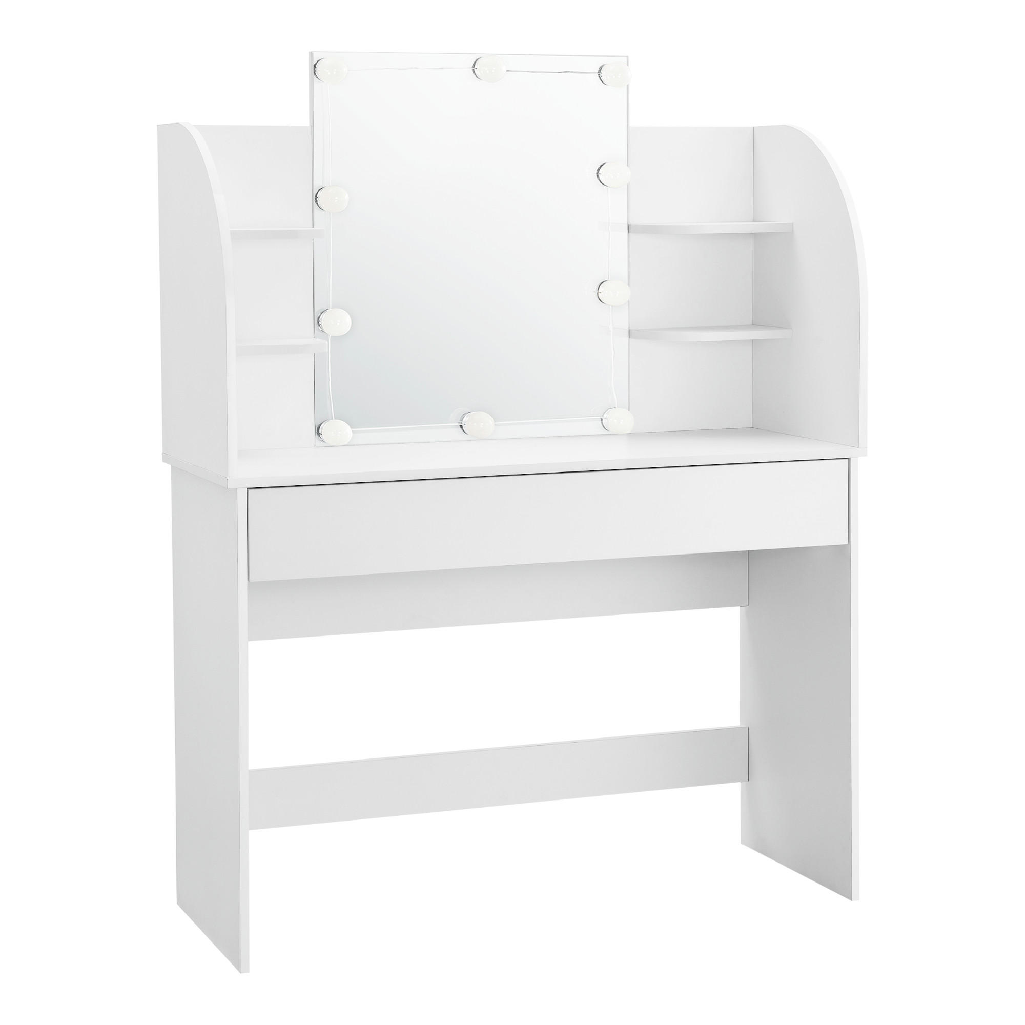 SCHMINKTISCH Köla - Weiß, Holzwerkstoff (108/140/40cm) - [en.casa]