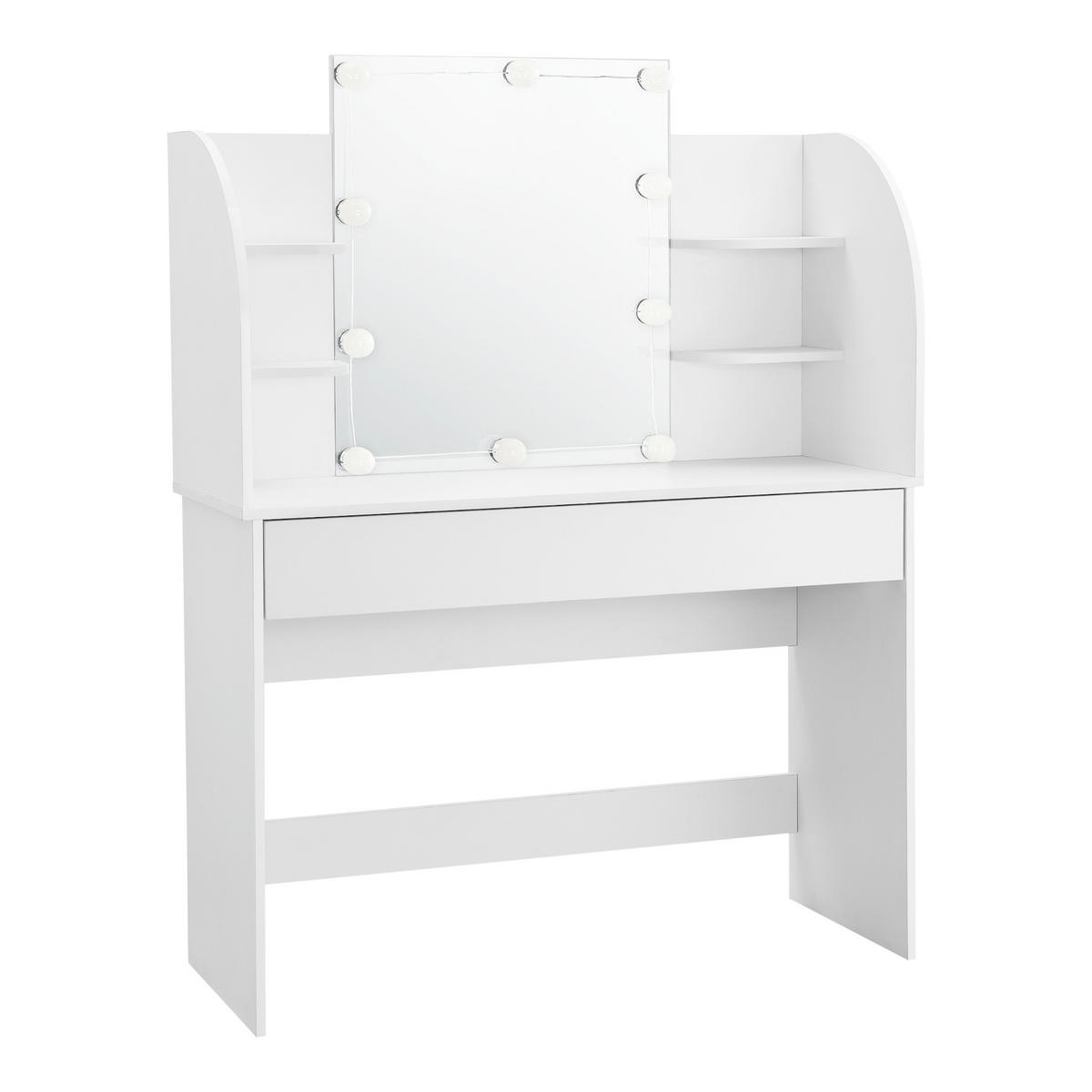 SCHMINKTISCH Köla - Weiß, Holzwerkstoff (108/140/40cm) - [en.casa]