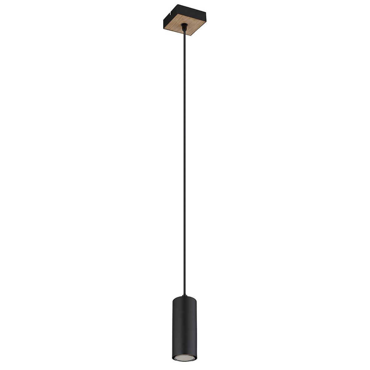 HÄNGELEUCHTE Holzoptik Schwarz Zylinder 2er Set - Schwarz, Metall (9/9/120cm) - Globo Lighting