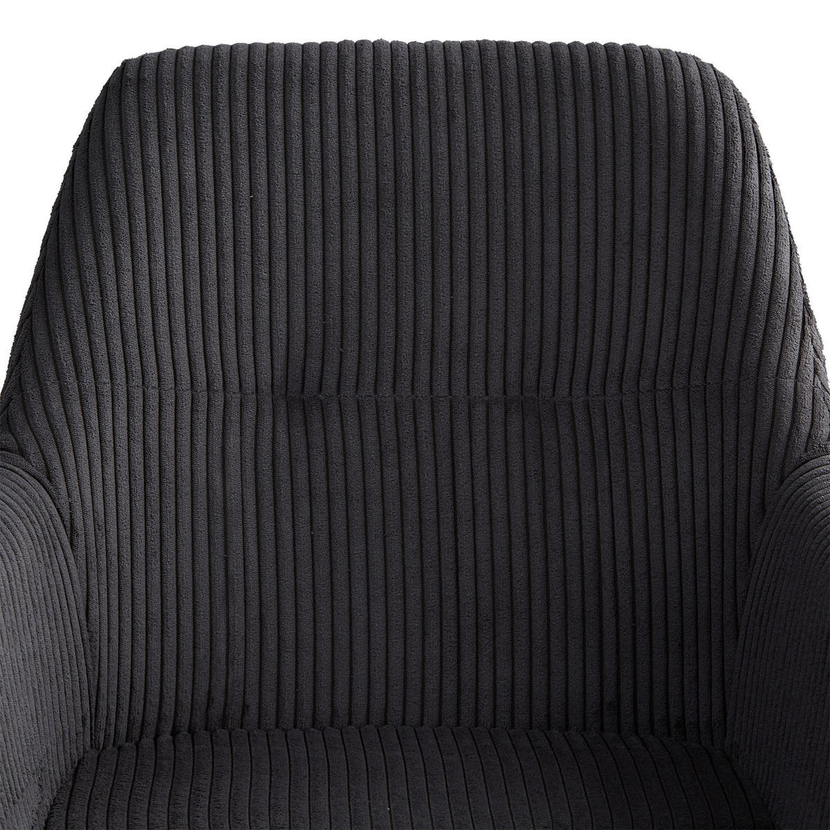 ARMLEHNENSTUHL 2 Stück in Cord drehbar Grau - Schwarz/Grau, Textil (114/85/59cm) - Homestyle4u
