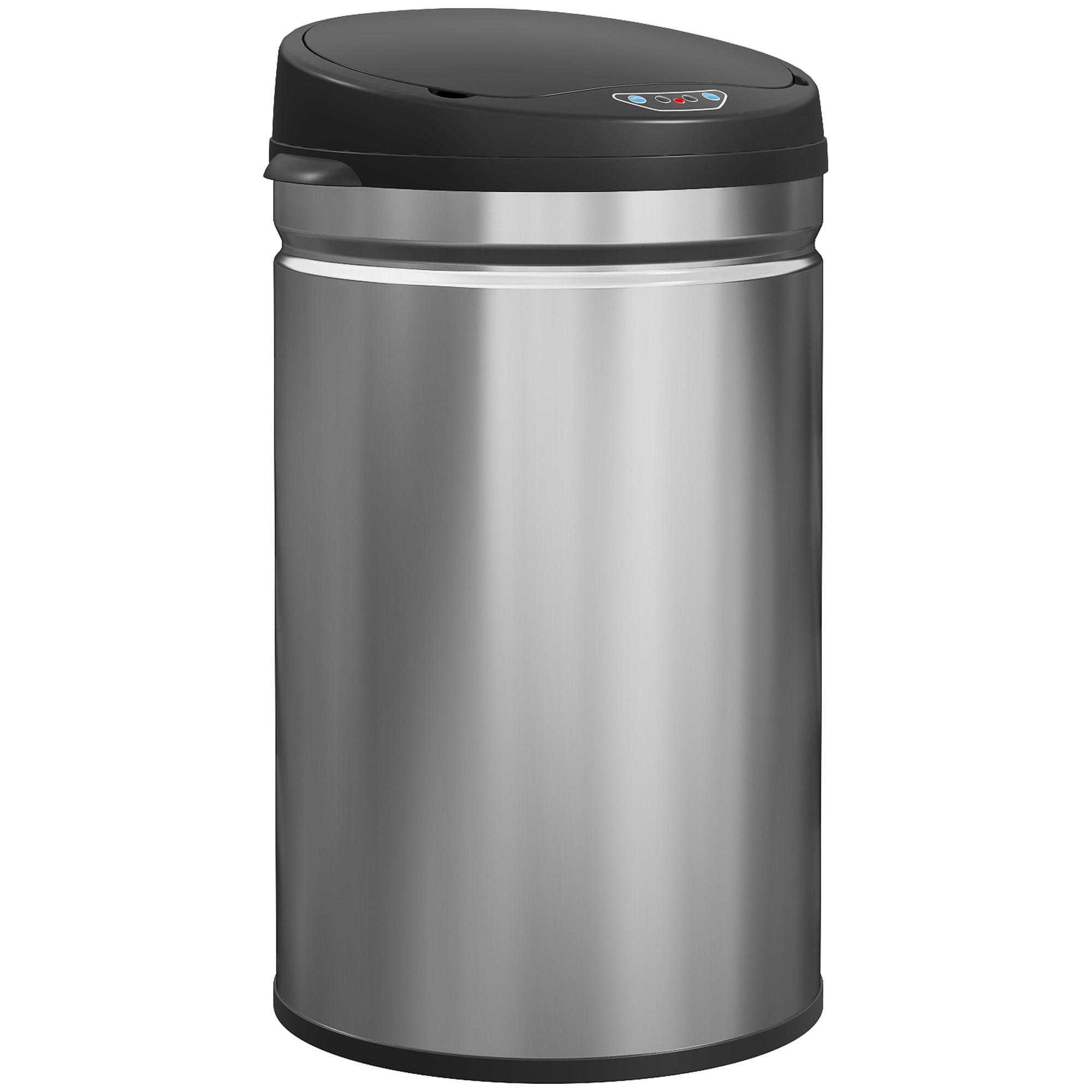 MÜLLEIMER mit Sensor 30L Edelstahl Automatischer Mülleimer mit Soft-Close-Deckel - Silberfarben, Metall (30.5/51/32cm) - HOMCOM