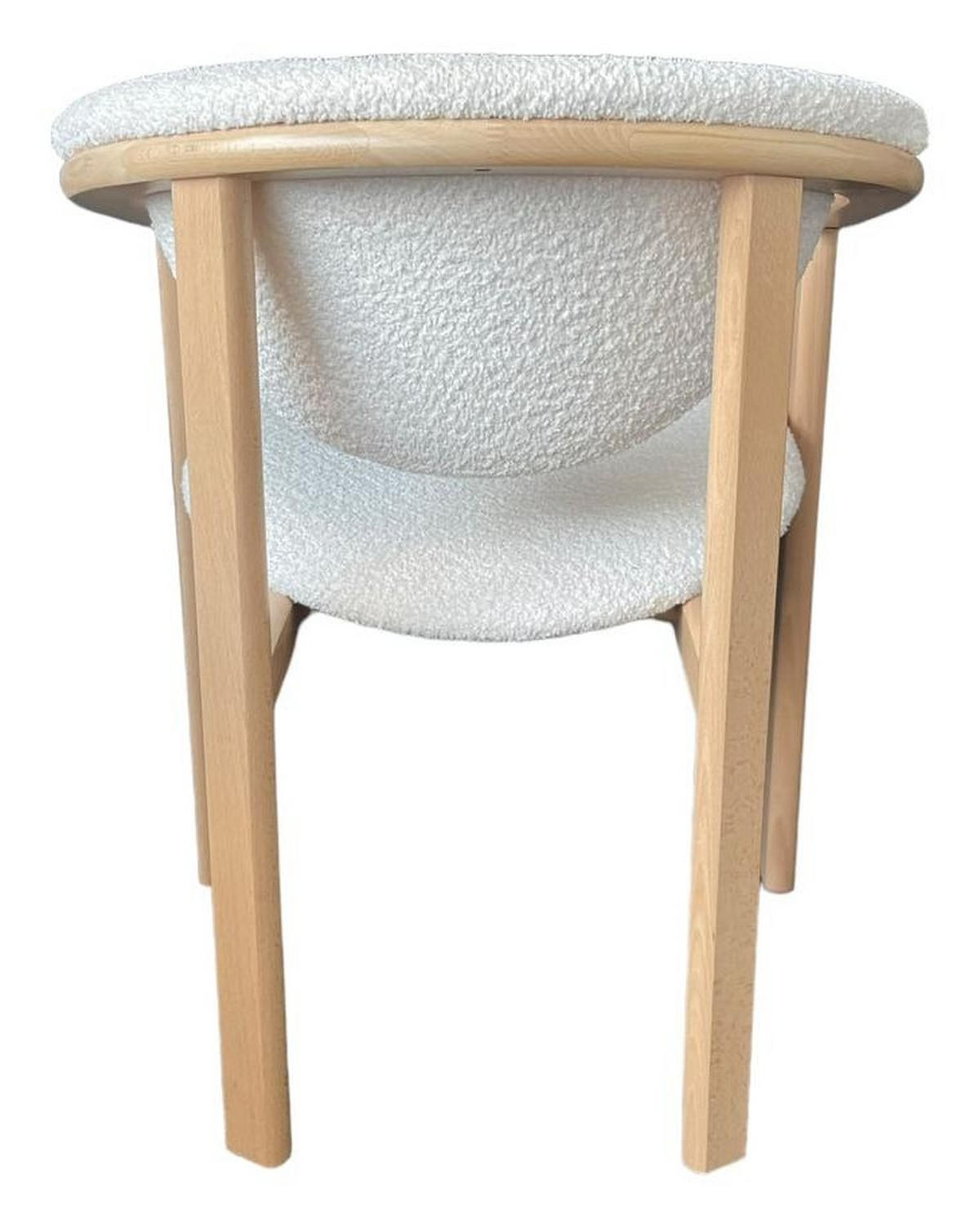 ESSZIMMERSTUHL KALLA 4er Set in Creme Bouclé, massives Buchenholz 58/60/74 cm - Hellbraun/Creme, Holz/Textil (58/72/47cm) - WFL GROUP