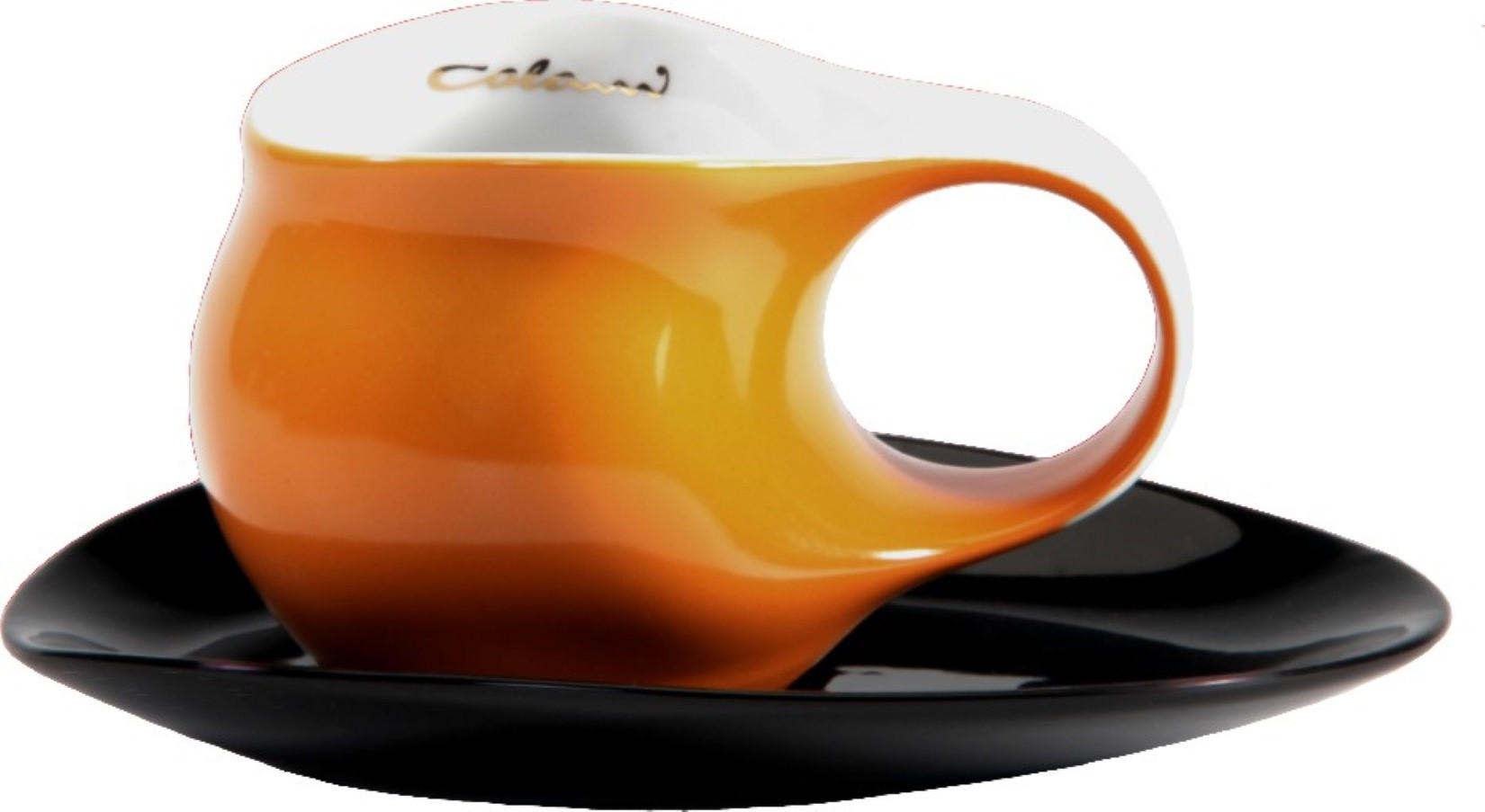 ESPRESSOTASSEN mit Untertassen Espressissimo 4 tlg. orange - Multicolor/Orange, Keramik (0.04L) - Luigi Colani Porzellan
