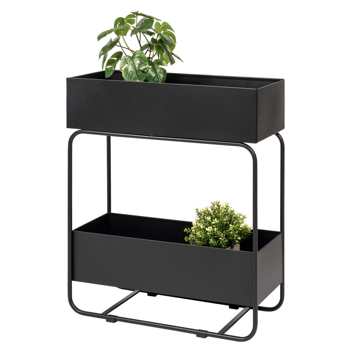 PFLANZENSTÄNDER, schwarz - Schwarz, Metall (25/60/71cm) - eluno