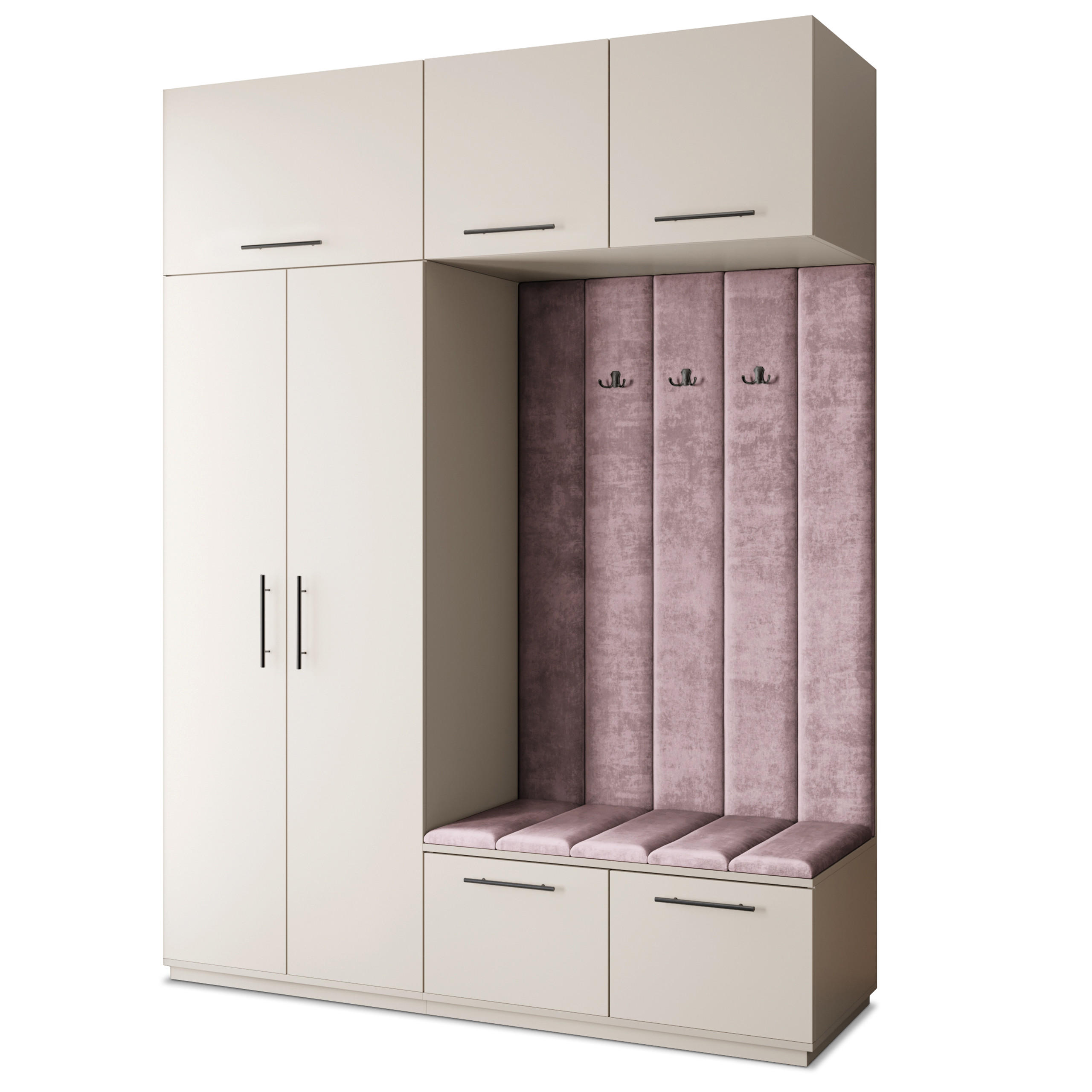 GARDEROBENSCHRANK REMA 180/240/60 cm Modern Garderobe-Set Kaschmir - Kaschmir/Lila, Holzwerkstoff (180/240/60cm) - MASSENO