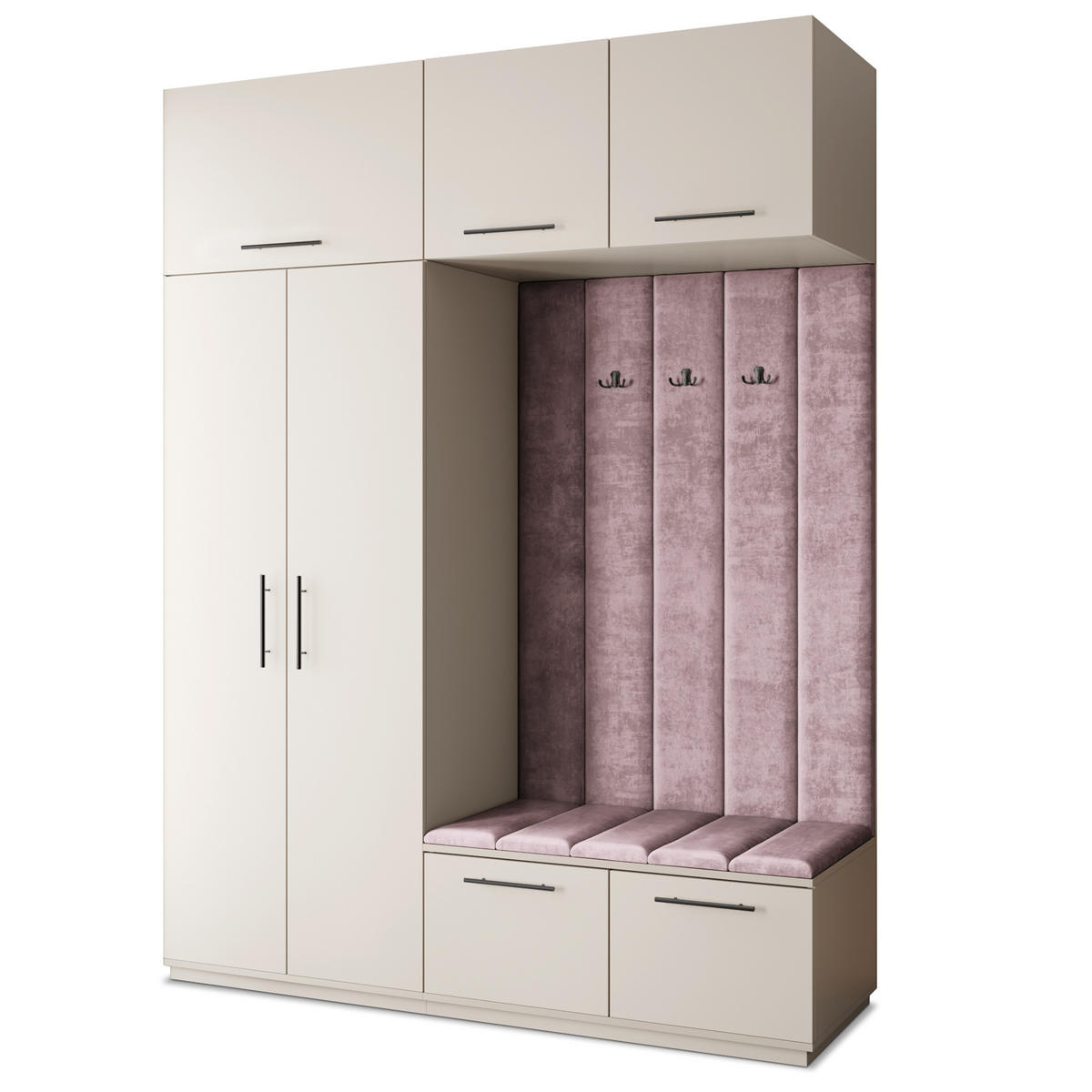 GARDEROBENSCHRANK REMA 180/240/60 cm Modern Garderobe-Set Kaschmir - Kaschmir/Lila, Holzwerkstoff (180/240/60cm) - MASSENO