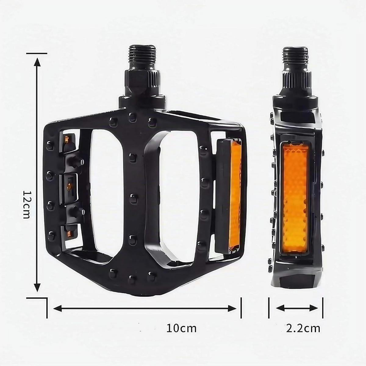 FAHRRADPEDALE Aluminium Schwarz mit Reflektoren - Schwarz, Metall (10/1.5/11cm)