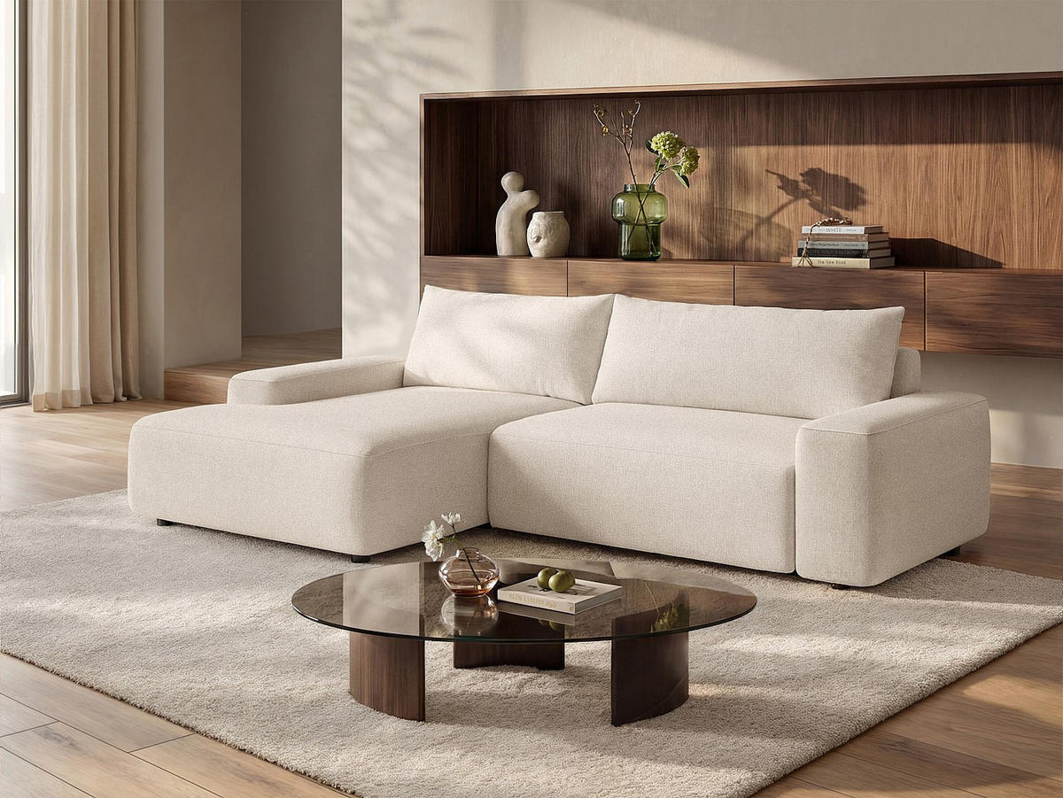 SCHLAFSOFA - 4 Personen - Stoff - Beige - Beige, Textil (264/87/162cm) - Vente-Unique
