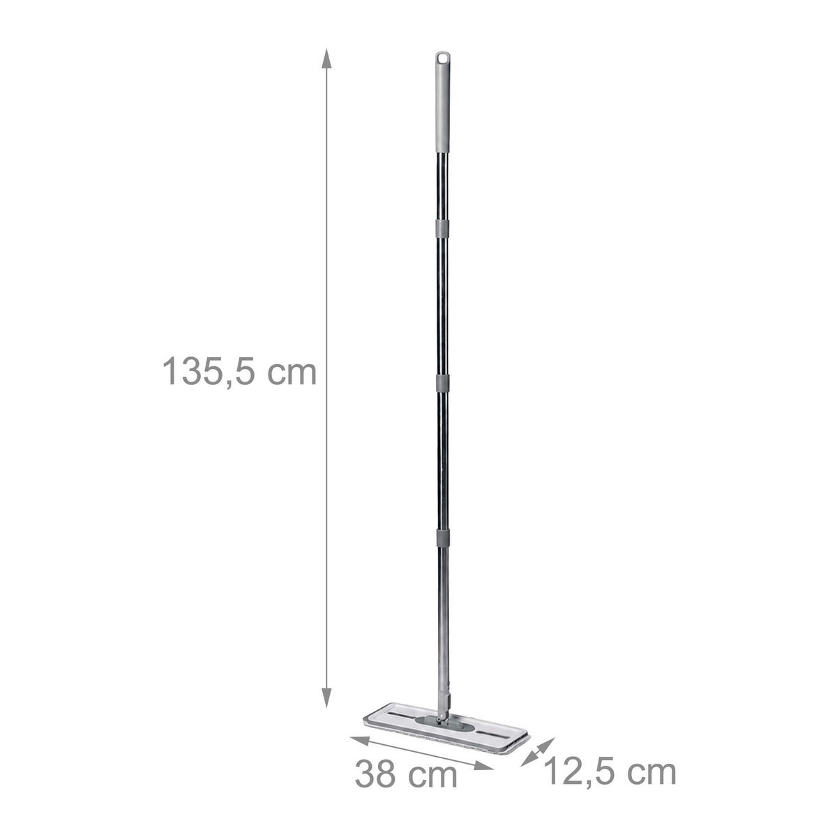 MOP-SADA Antracit šedá korál 2komorový kbelík se ždímáním 2 mikrovláknové pady - různobarevná, kov/textil (29/22/45.5cm) - Relaxdays
