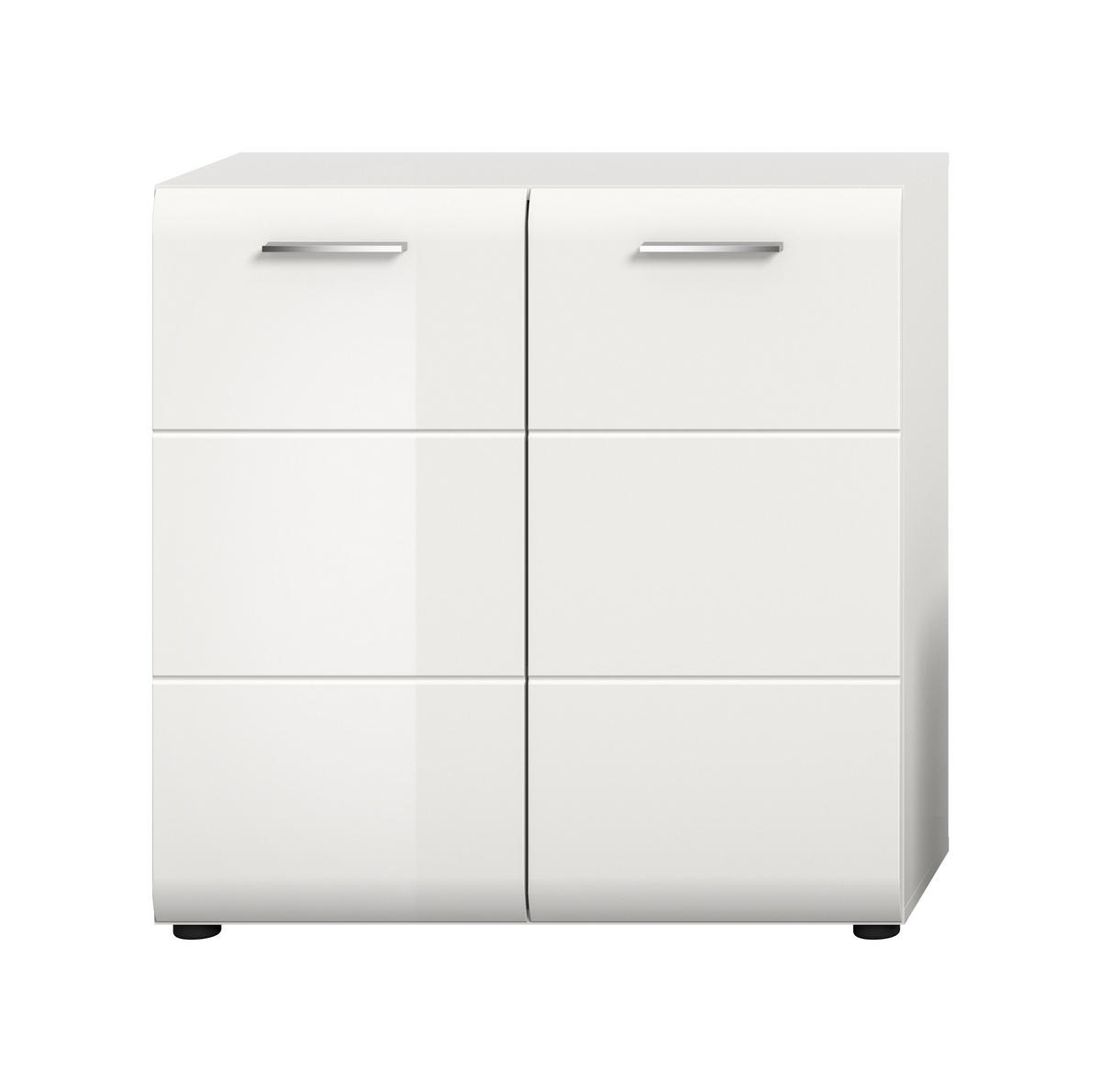 KOMMODE ICE (B/H/T: ca. 80/81/34 cm) in Weiß/weiß hochglanz - Weiß, Holzwerkstoff (80/81/34cm)