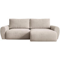 ECKSCHLAFSOFA Poss L beige rechts - Beige, Textil (253/153cm) - Beautysofa
