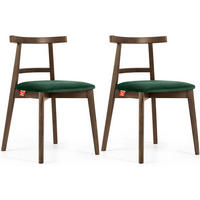 ESSTISCHSTÜHLE LILIO 2 St Vintage, Dunkelgrün / Lefkas-Eiche - Dunkelgrün/Eichefarben, Holz/Textil (47/76/45cm) - KONSIMO®