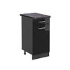 KÜCHENUNTERSCHRANK R-Line Schwarz Hochglanz 40 cm, AP Anthrazit - Schwarz Hochglanz/Anthrazit, Holzwerkstoff (40/81.6/60cm) - Vicco