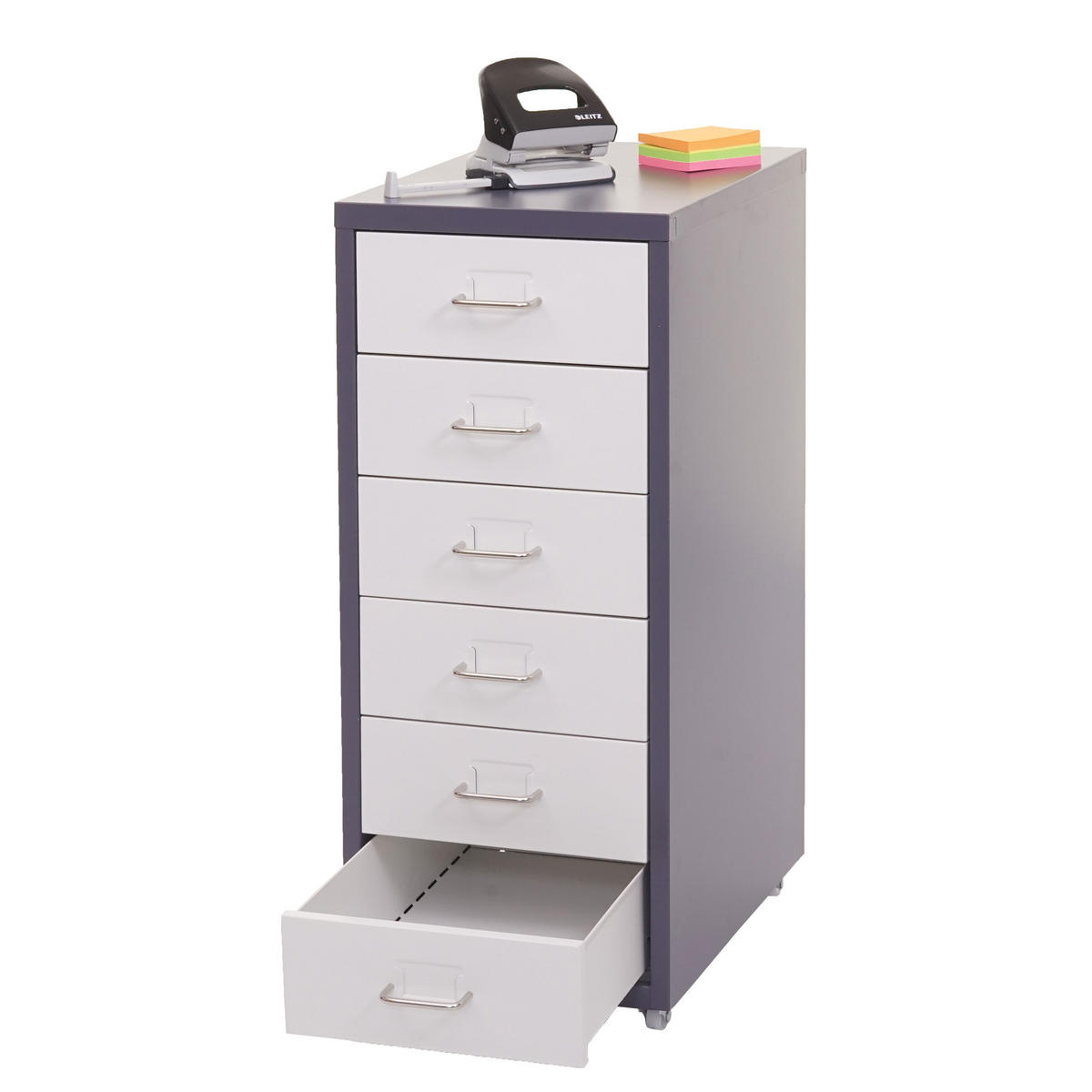 ROLLCONTAINER Anthrazit, Weiß - Anthrazit/Weiß, Metall (28/69/41cm) - MCW