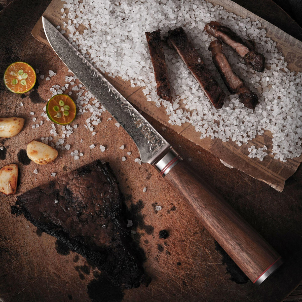 AUSBEIN- UND FILETIERMESSER 16,5 cm - Nussbaumfarben, Holz/Metall (30cm) - Wakoli