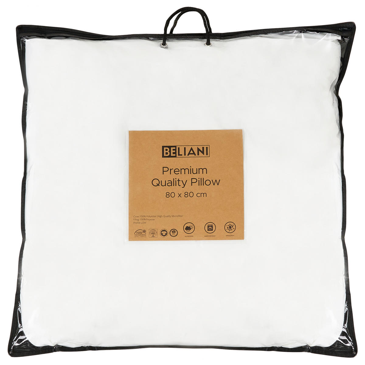 HUVUDKUDDE vit 80/80 cm Errigal - Vit, Textil (80/80cm) - Beliani