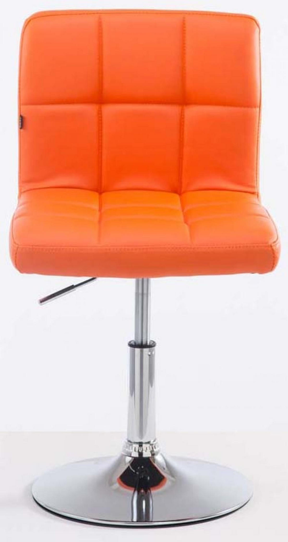 DREHSTUHL 2er Set Lederlook orange - Chromfarben/Orange, Textil/Metall (44/74/49cm) - CLP
