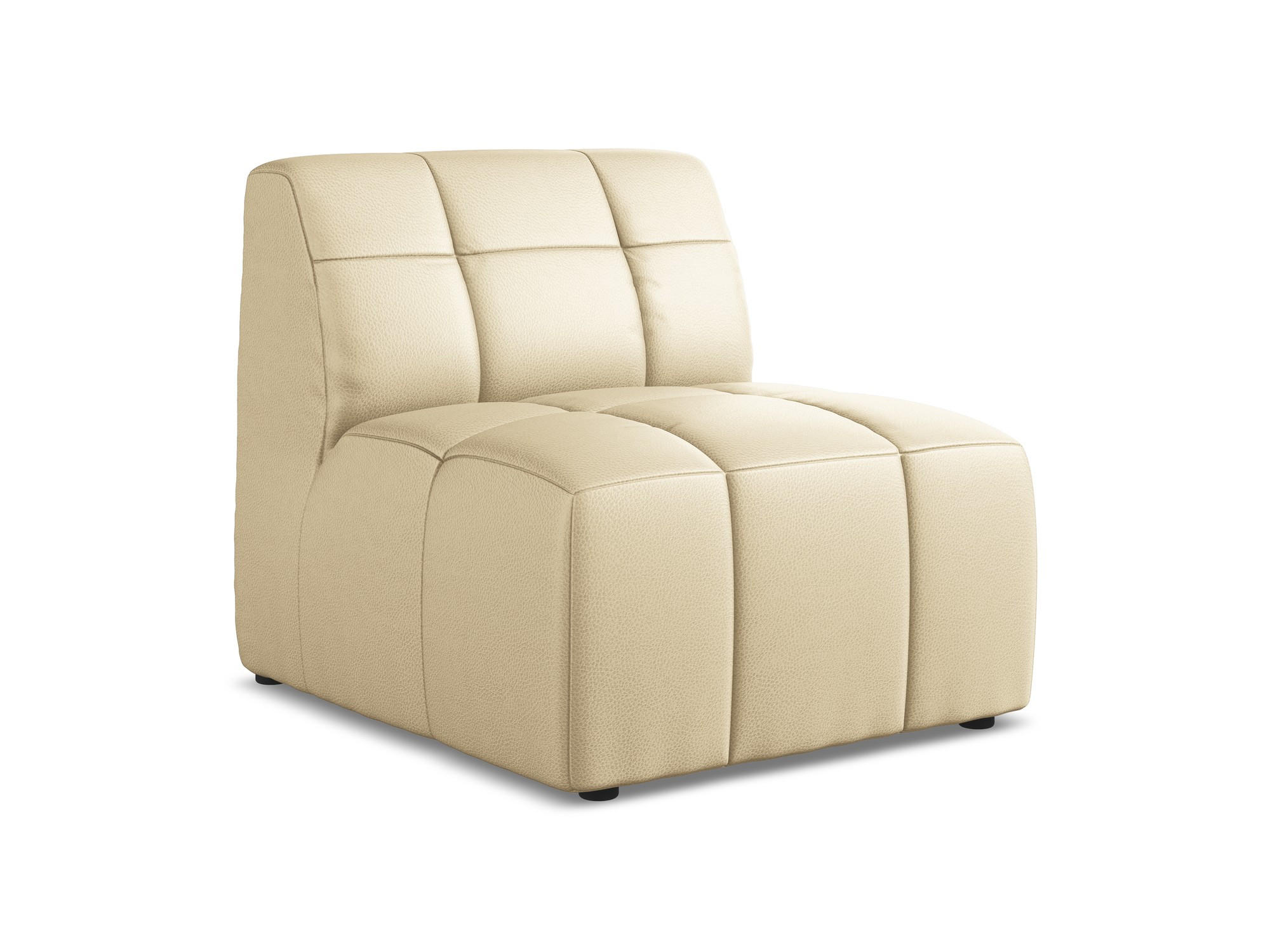 SOFAELEMENT Kunstleder Beige - Beige/Schwarz, Holzwerkstoff/Kunststoff (75/77/90cm) - Makamii