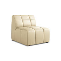 SOFAELEMENT Kunstleder Beige - Beige/Schwarz, Holzwerkstoff/Kunststoff (75/77/90cm) - Makamii