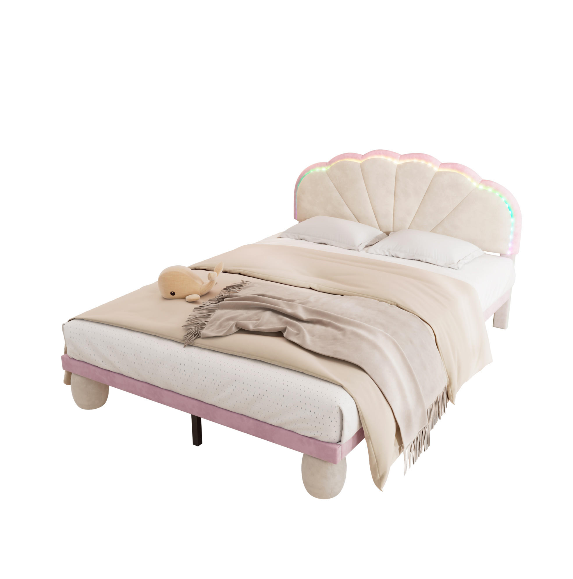 Okmyhome Polsterbett Beige 140x200 cm