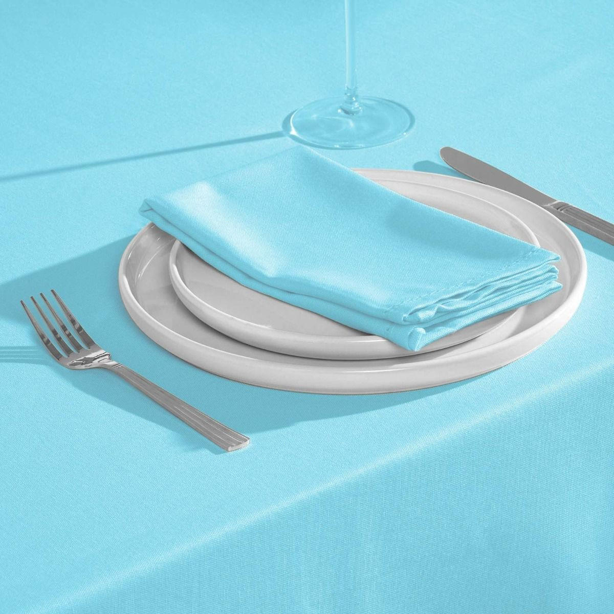 STOFFSERVIETTEN 4er-Set hellblau 45/45 cm, 100% Baumwolle - Hellblau, Textil (45/45cm) - Homescapes