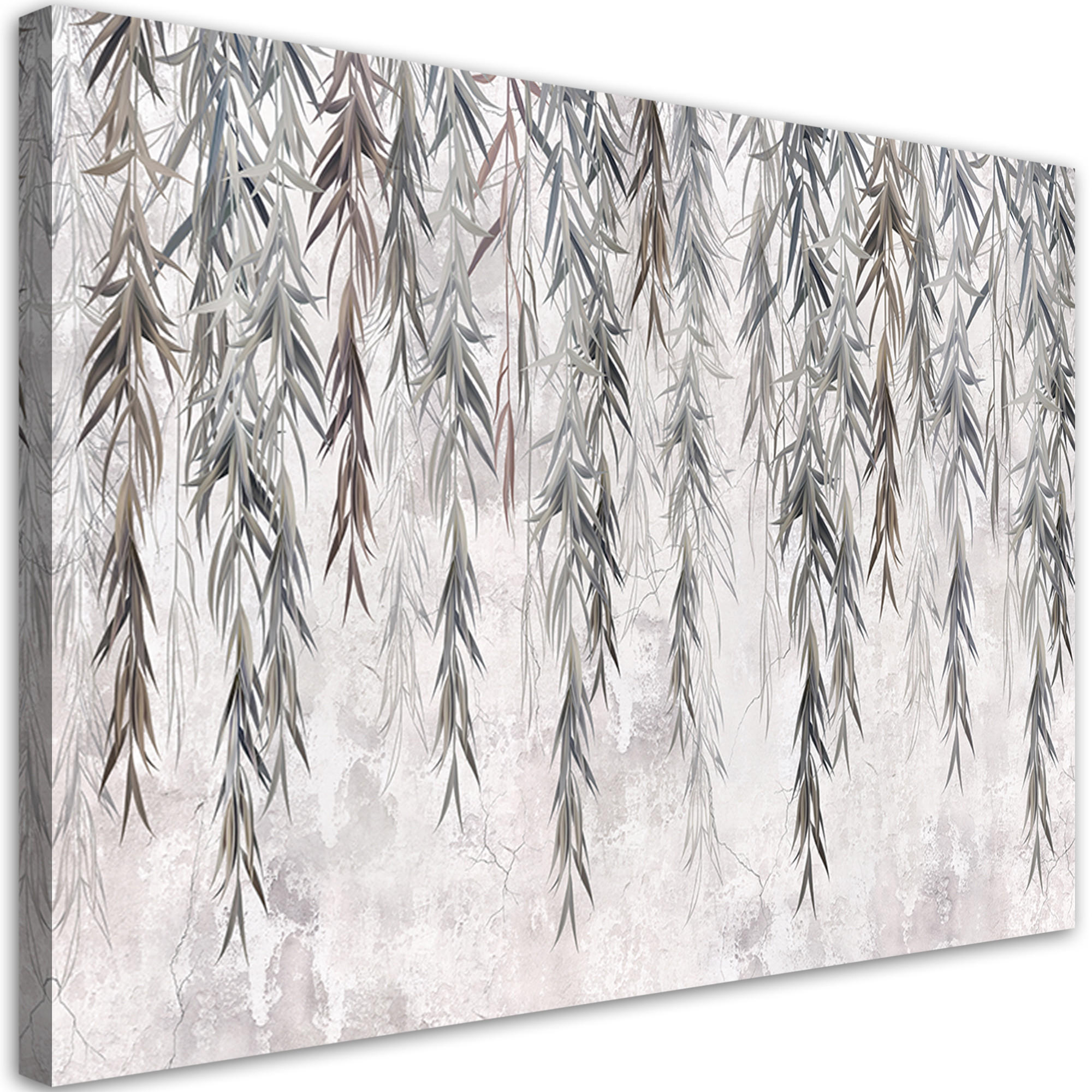 WANDBILD tropen pflanzen in grau auf beton - Beige, Textil (60/40cm) - Feeby