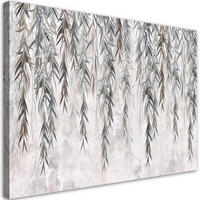 WANDBILD tropen pflanzen in grau auf beton - Beige, Textil (60/40cm) - Feeby