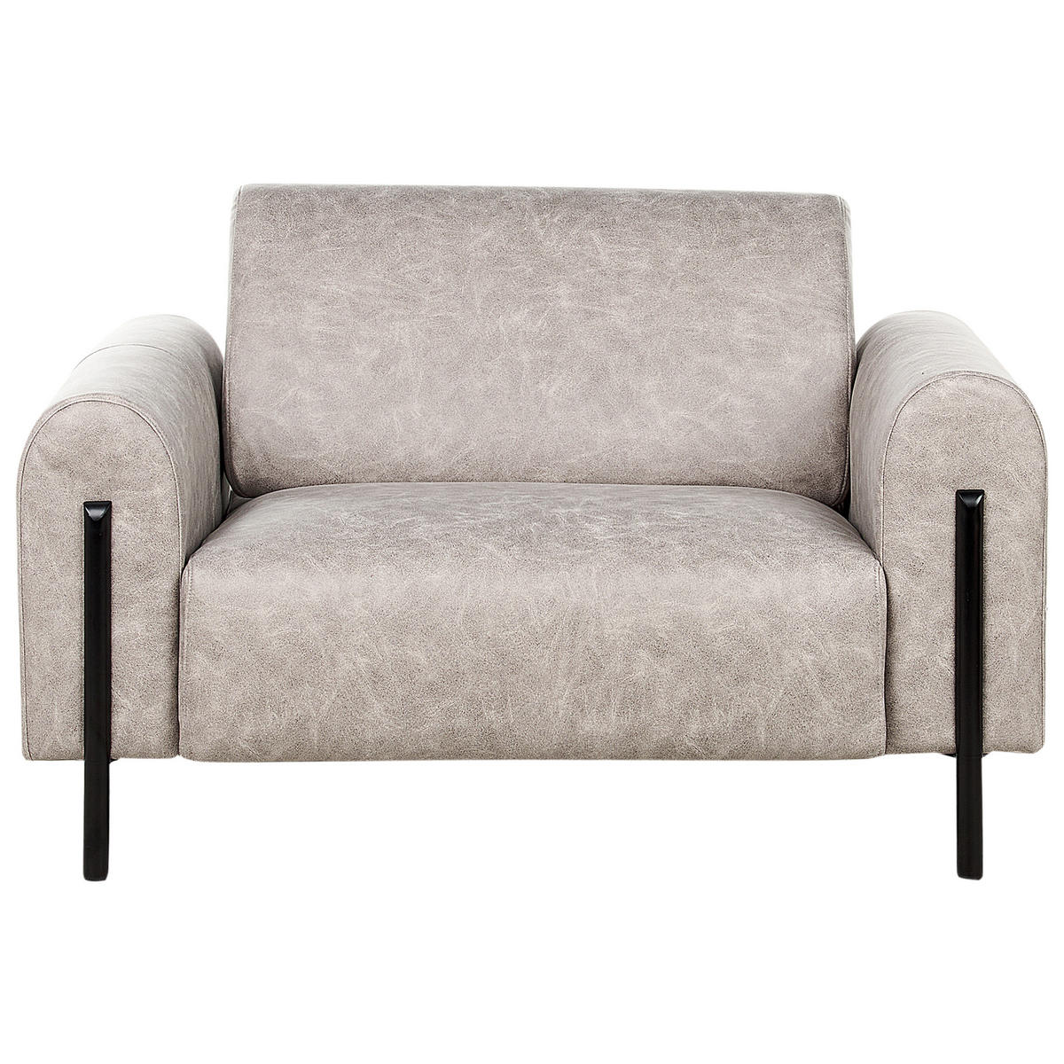 SESSEL Hellgrau Askim - Schwarz/Grau, Textil (123/79/95cm) - Beliani