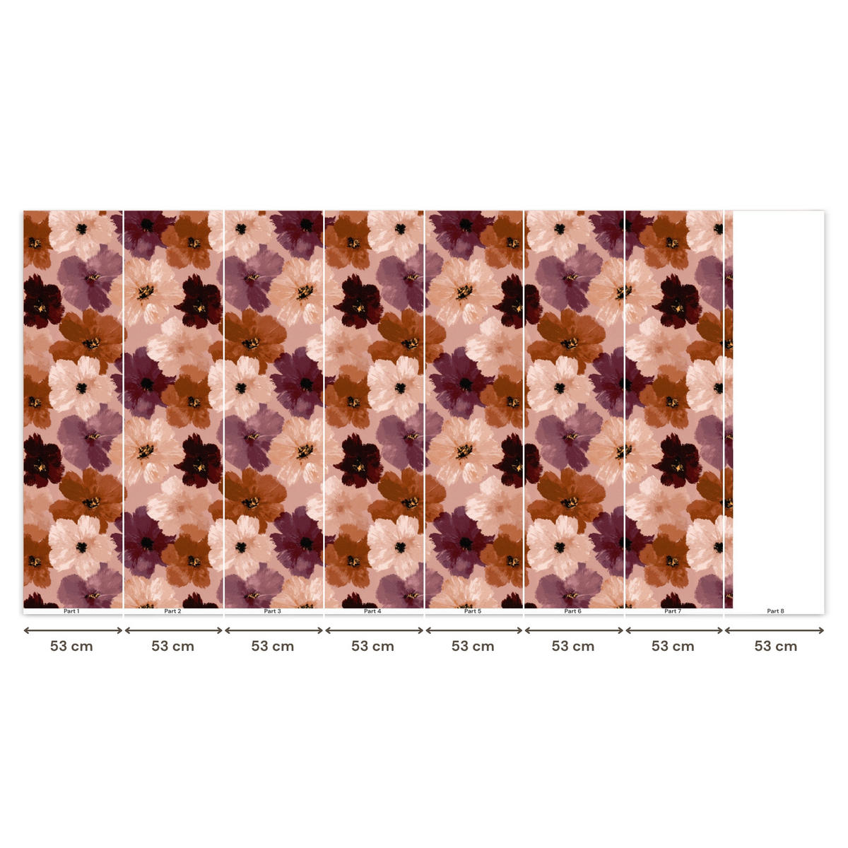 TAPETE - Blumen - Abstrakt - Erdtöne - 350x200 cm - Multicolor, Papier (350/200cm) - OnlyWow