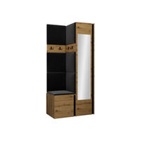 GARDEROBEN-SET Orion XXV - Anthrazit/Eiche Artisan, Holzwerkstoff/Kunststoff (82/186/46cm) - MIRJAN24