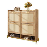 SCHUHSCHRANK aus MDF 108,5x24x100cm in Naturfarben mit Ablagefach - Naturfarben, Holzwerkstoff (108.5/100/24cm) - Modfu