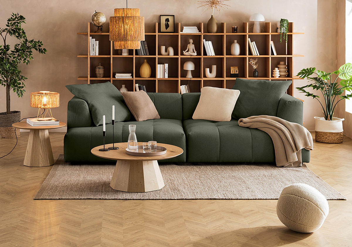 BIGSOFA - Schwarz/Grün, Holz/Kunststoff (270/72/93cm) - home24