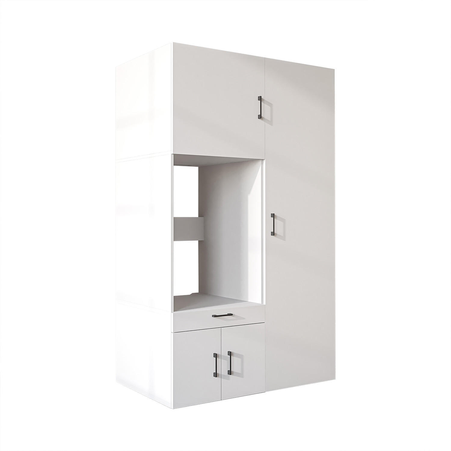 WASCHMASCHINENSCHRANK Serie 3 127cm Breit, 205cm Hoch - Weiß, Holzwerkstoff (127/205/67cm)