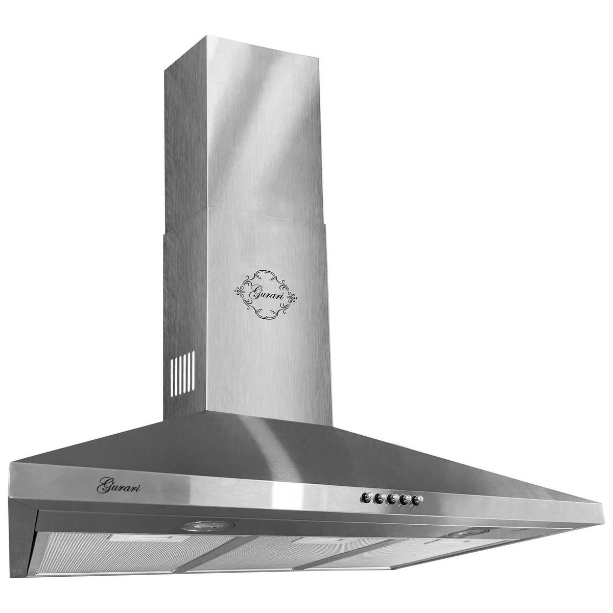 DUNSTABZUGSHAUBE GCH C 147 IS 9 N 90 cm Edelstahl - Silberfarben, Metall (90/87/47cm) - Gurari