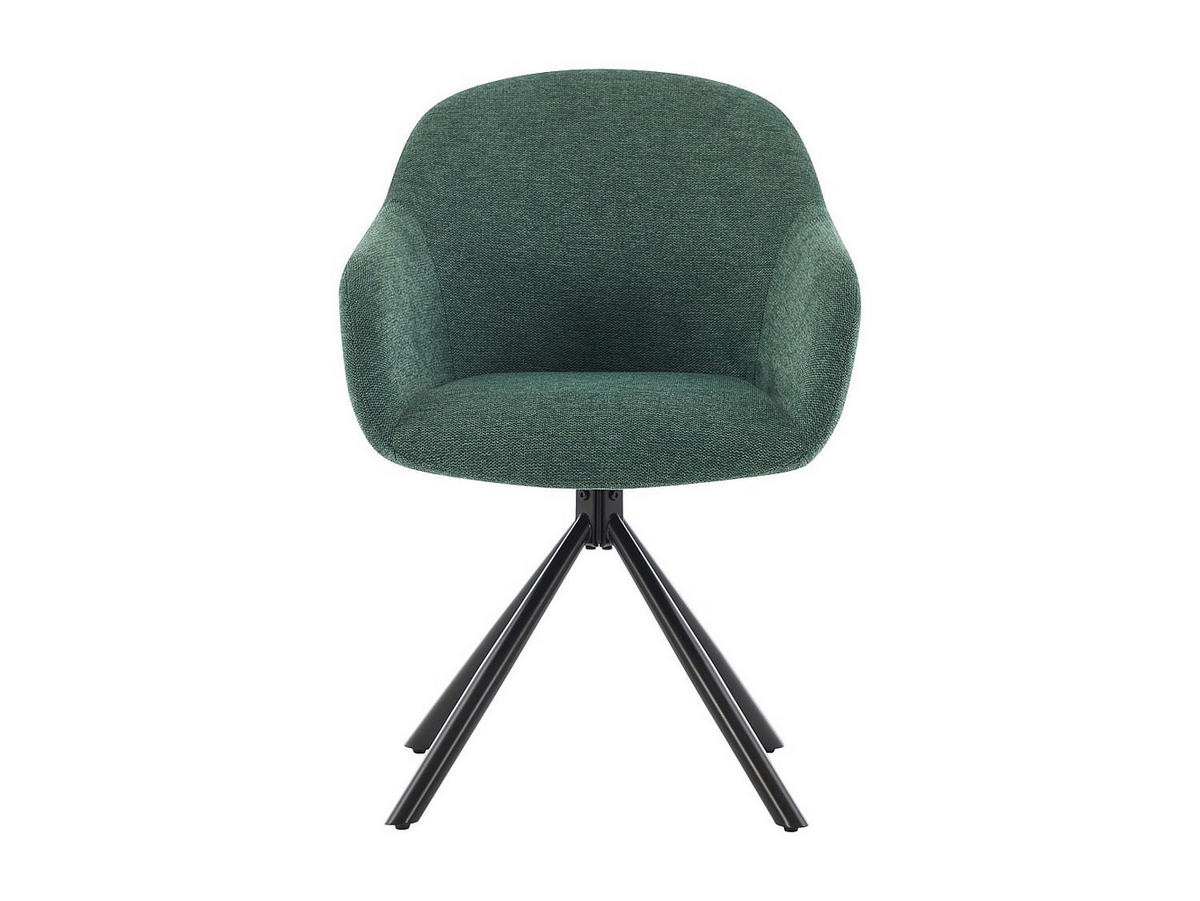 2‑ER Set Stühle mit Armlehnen - Textilstoff & Metall - Grün - CILIENO - Grün, Textil (57/80/60cm) - Vente-Unique