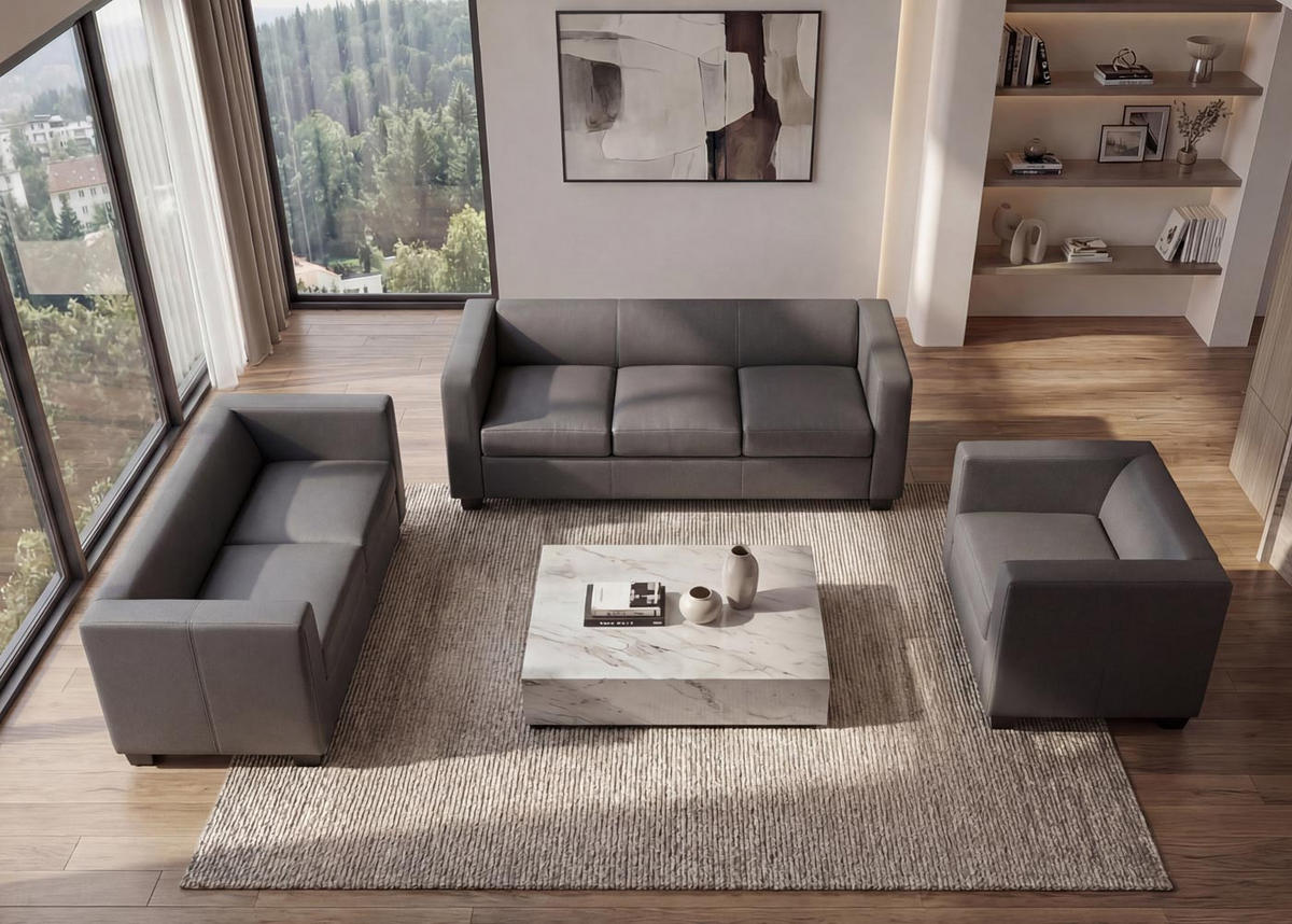 SOFAGARNITUR Grau 3er-Set - Grau, Textil (400/70/300cm) - MCW