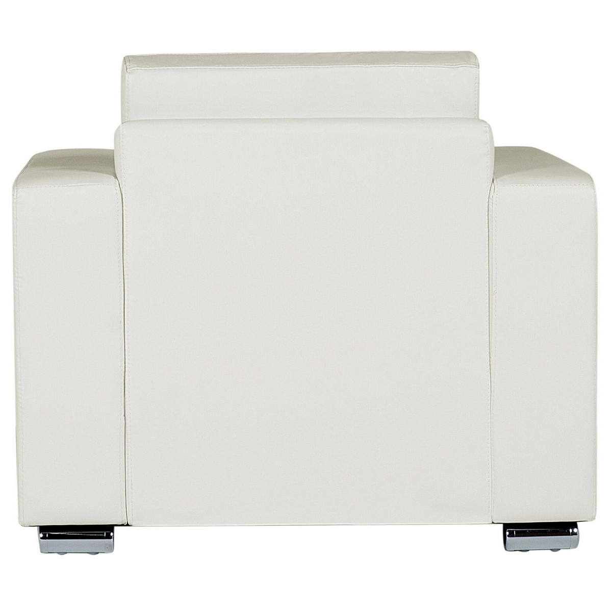 SESSEL Leder weiß Helsinki - Silberfarben/Weiß, Leder (96/72/76cm) - Beliani
