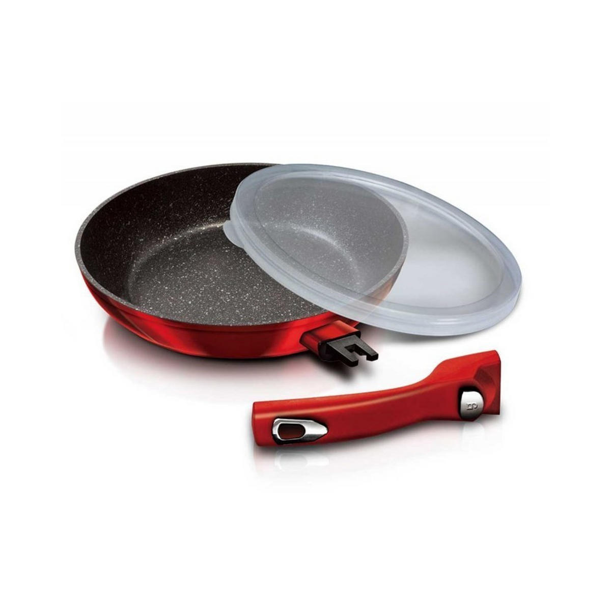PFANNENSET Rot 28/28/5.2 cm BH7053 - Rot, Metall - Berlinger Haus