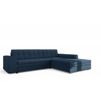ECKSOFA Lusaka Mit Schlaffunktion - Dunkelblau, Holzwerkstoff/Textil (198/292cm) - Fun Möbel