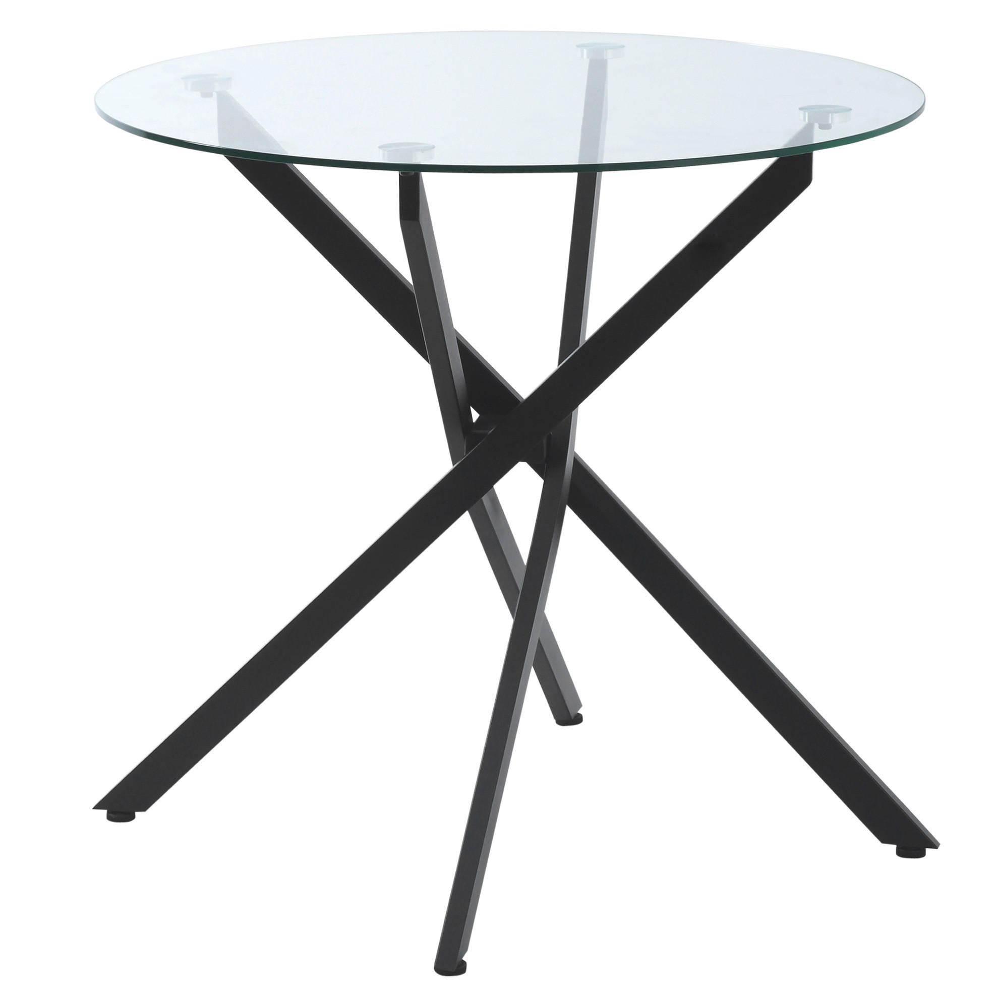 COUCHTISCH 80/80/75 cm Schwarz aus Glas und Stahl mit Sicherheitsglas - Schwarz, Metall (80/80/75cm) - OKMYHOME