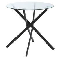 COUCHTISCH 80/80/75 cm Schwarz aus Glas und Stahl mit Sicherheitsglas - Schwarz, Metall (80/80/75cm) - OKMYHOME
