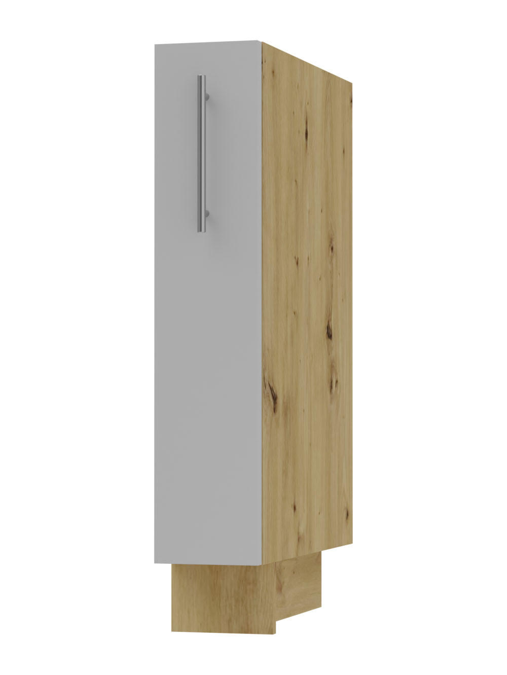 APOTHEKERSCHRANK Bari D15/kargo Eiche Artisan / RAL 7040 fenstergrau 15 / 50 / 82cm Korb links - Eiche Artisan/Grau, Holz/Holzwerkstoff (15/82/50cm) - Feldmann-Wohnen