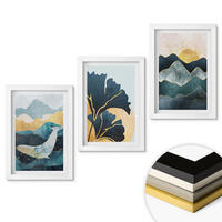WANDBILDER 3er-Set - 20x30 cm Weißer Rahmen - Abstrakte Bergansichten - Weiß, Kunststoff (20/30cm) - ArtPrintCave