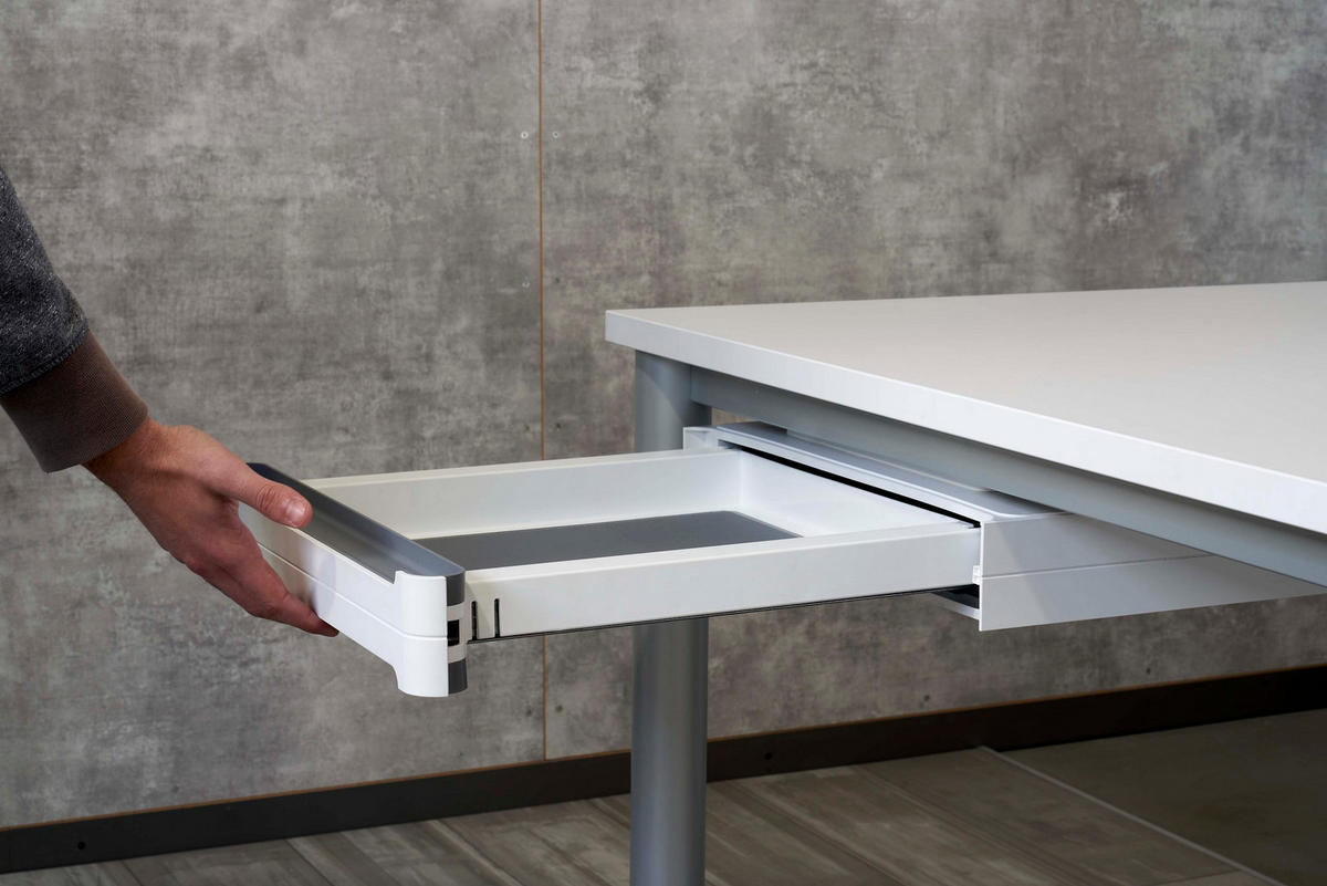 DESIGN Schublade mit Distanzhalter 41/43/7 cm in weiß - Weiß, Kunststoff (41/43/7cm) - bümö