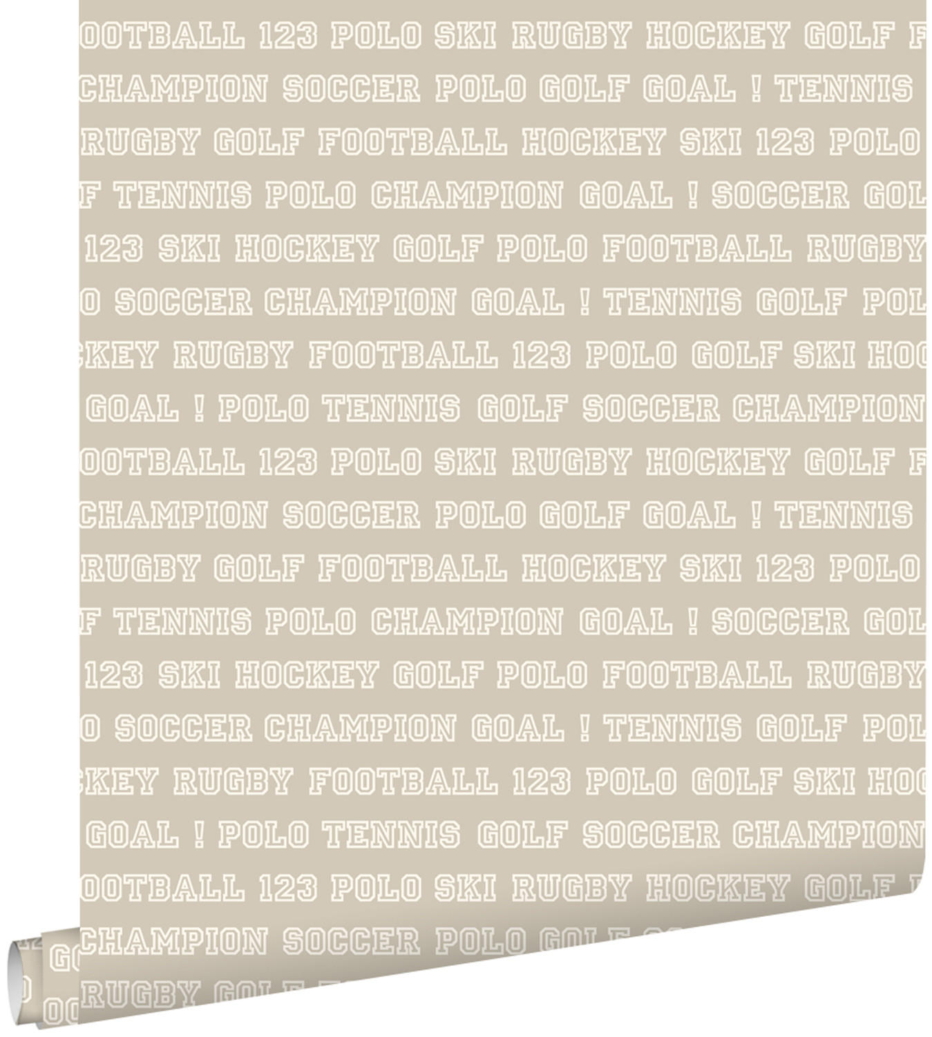 TAPETE Namen von verschienenen Sportarten 53 cm x 10.05 m - Grau, Papier (53/1000cm) - ESTAhome