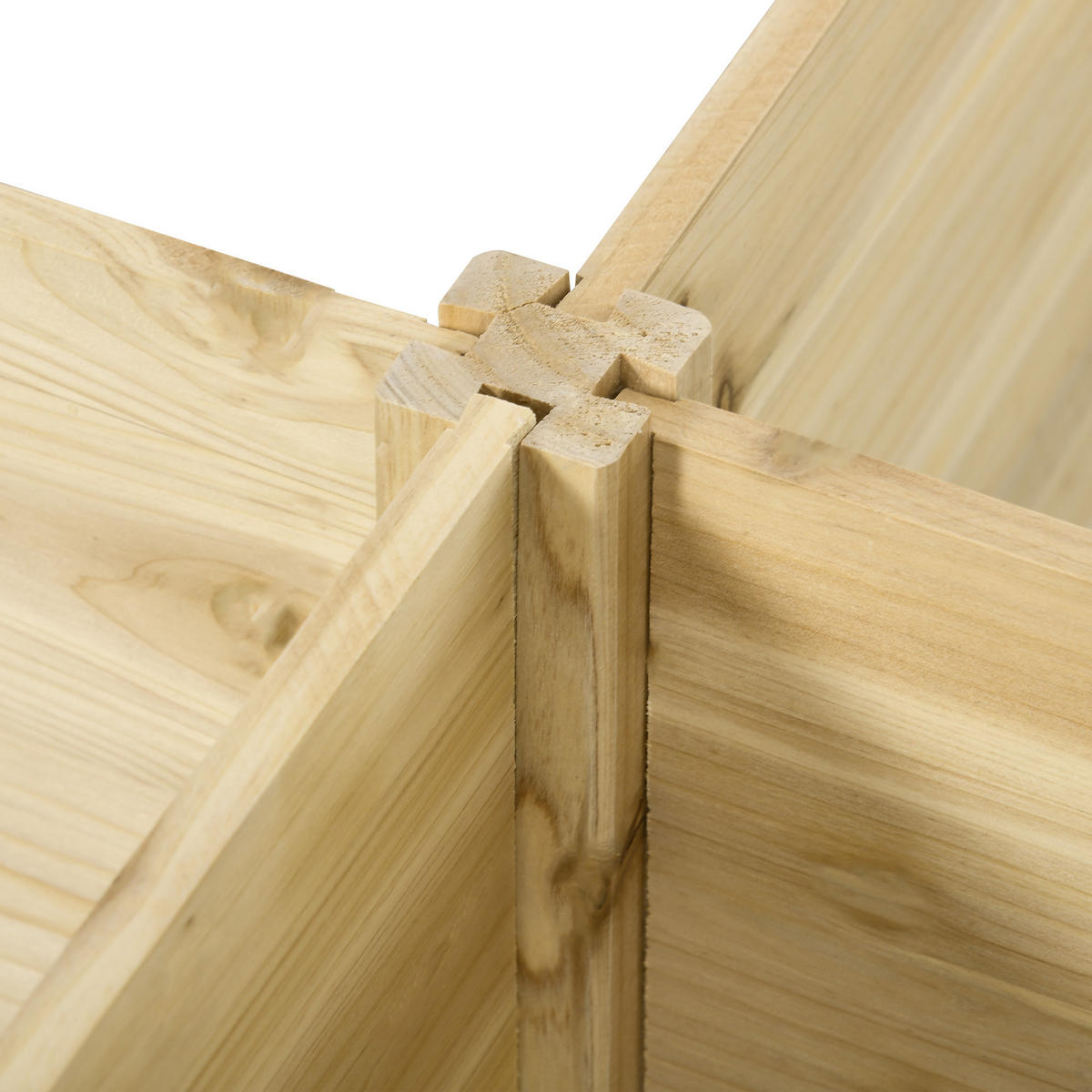 HOCHBEET-SET DE-12130 modulares 5er-Set, 230/230/28 cm Natur - Naturfarben, Holz (230/28/230cm) - ComfortXL