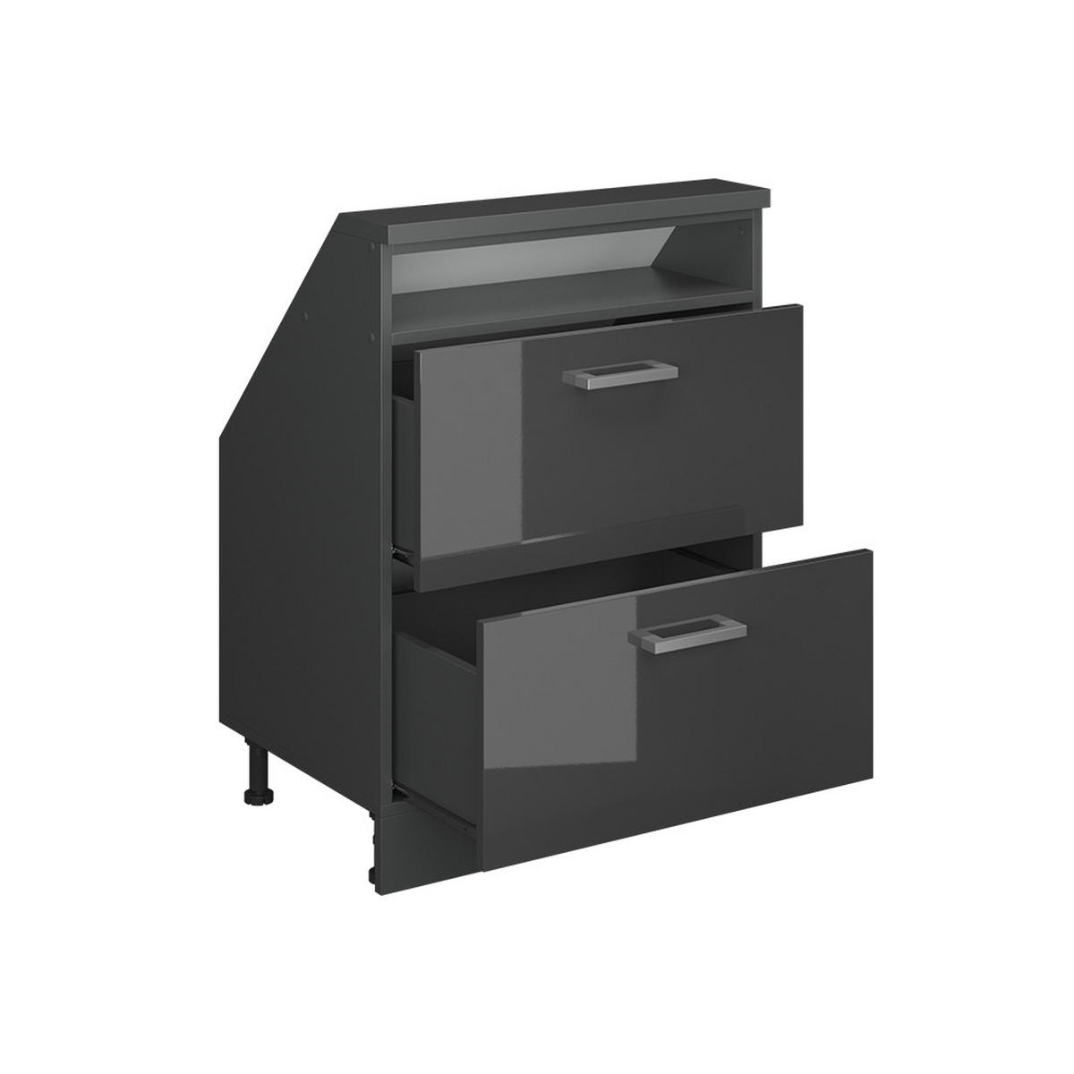 Schwarz Hochglanz, Holzwerkstoff (60/81.6/46cm) - Vicco